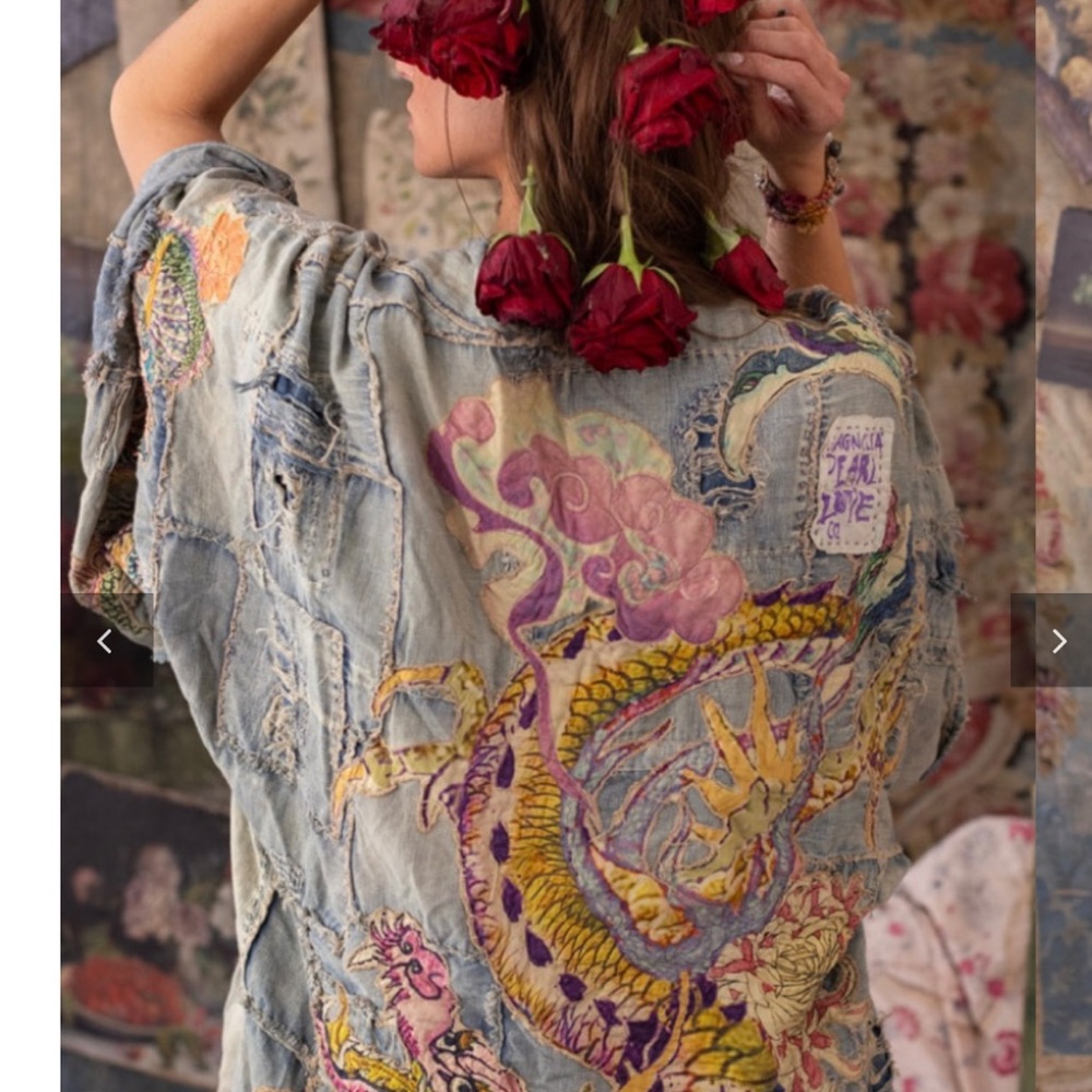 Magnolia Pearl Dragon Embroidered Kimono #1156 NWT - Picture 2 of 7